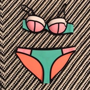 Triangl mint green & pink bathing suit